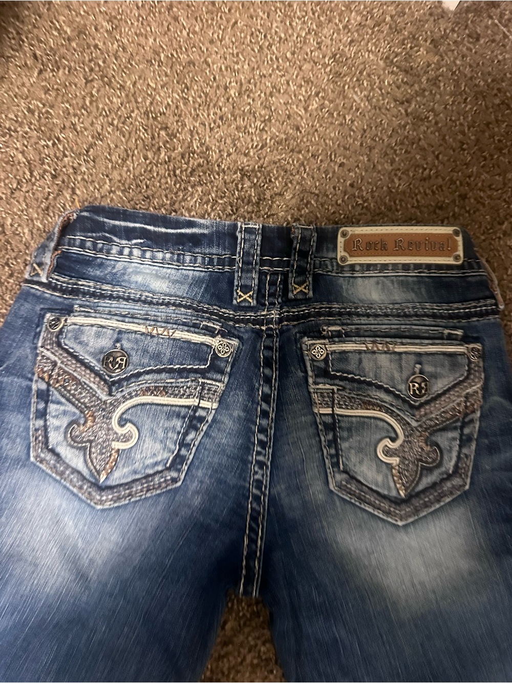 Rock Revival Women's Faded Blue Embroidered Jeans